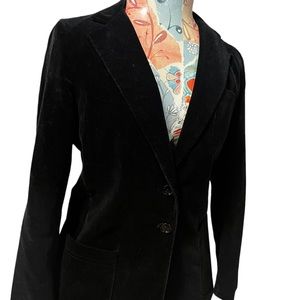 Tomboy of California Velvet Vintage Blazer Jacket Black S/M  See Photos